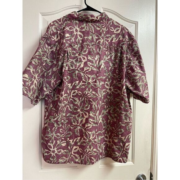 Ocean Pacific Men's Red & Gold Short-Sleeve Casual Button-Up Shirt Large - Picture 12 of 13